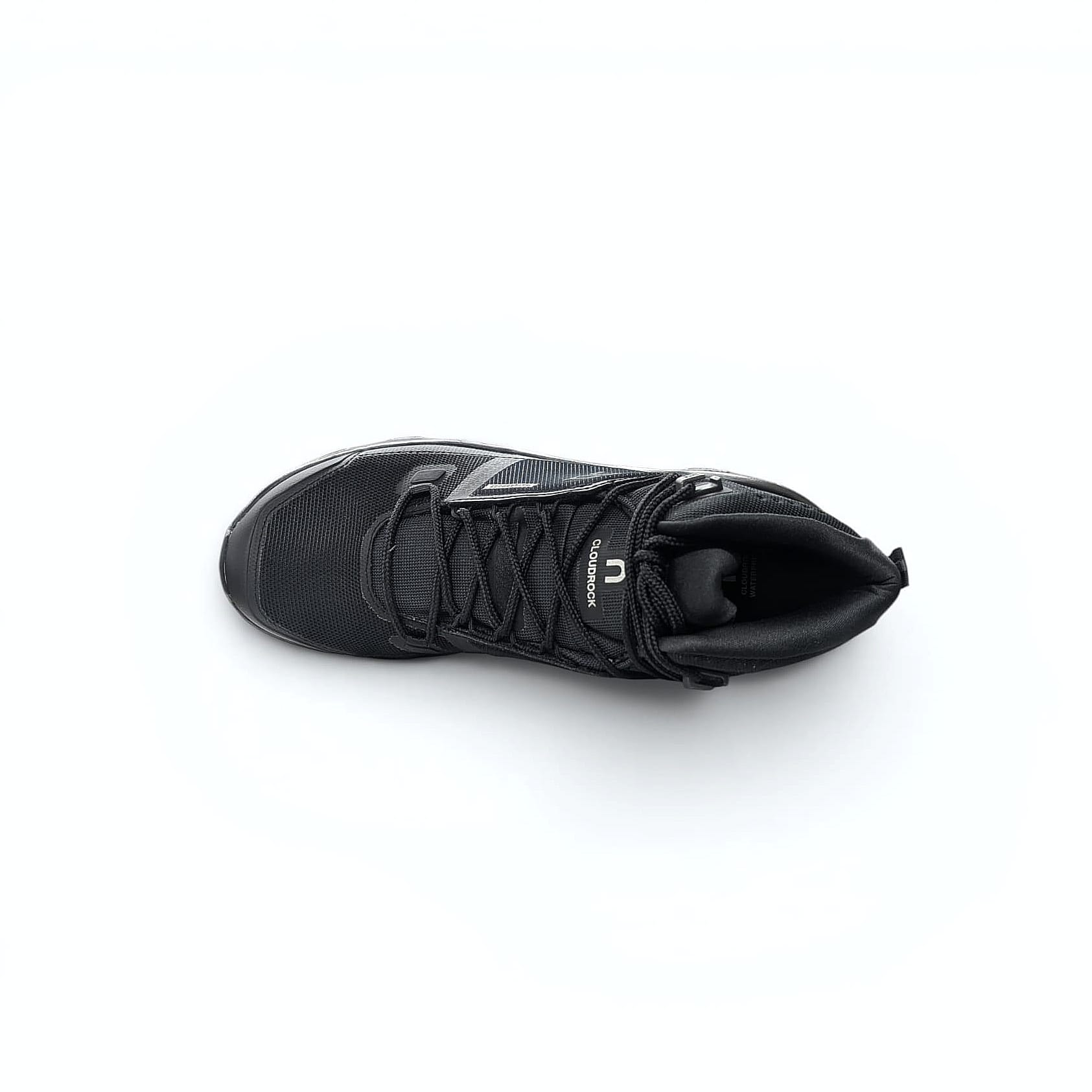 On Cloudrock Mid WP Damen Wanderschuh - Black-Black