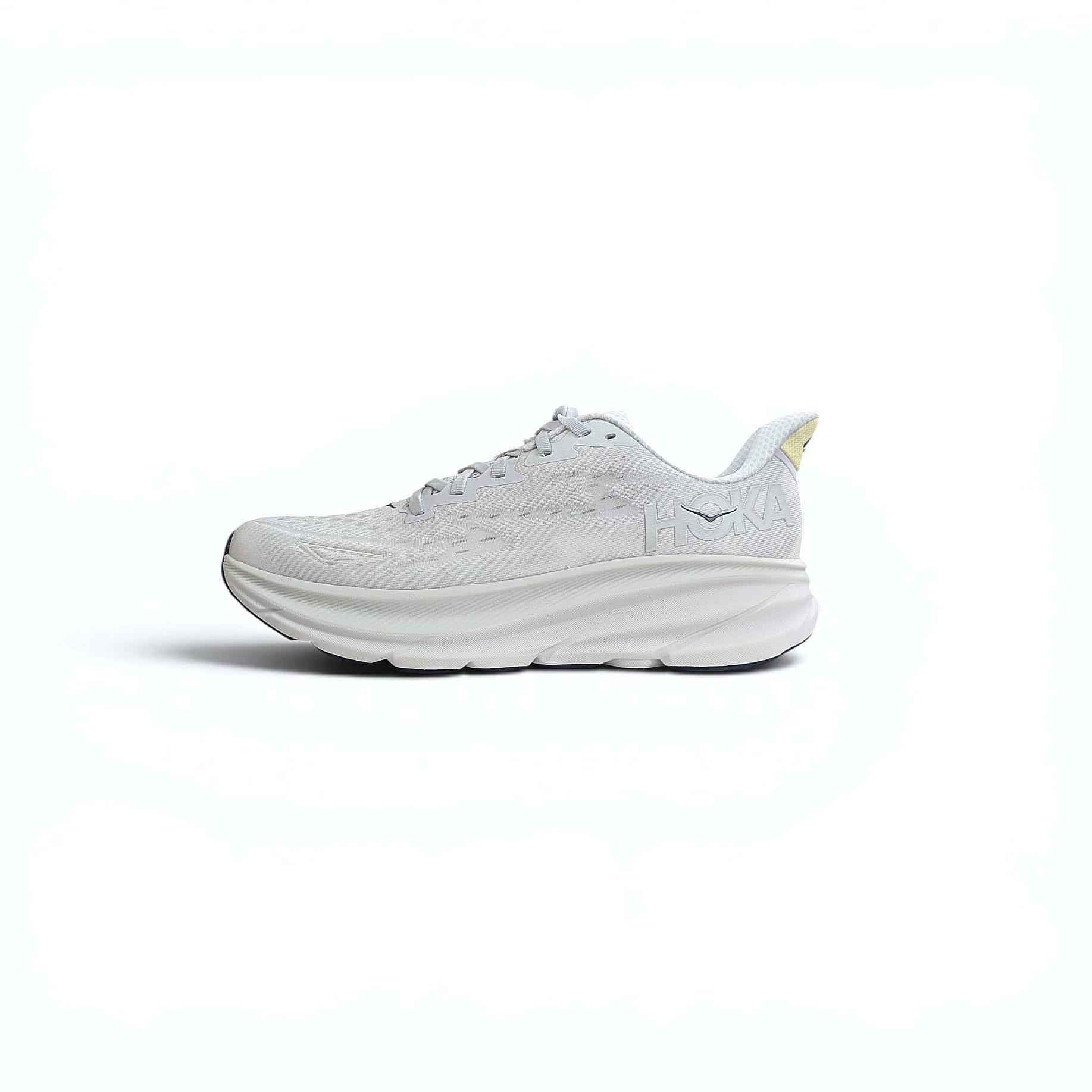 White Grey Hoka W Clifton 9 Damen Laufschuhe