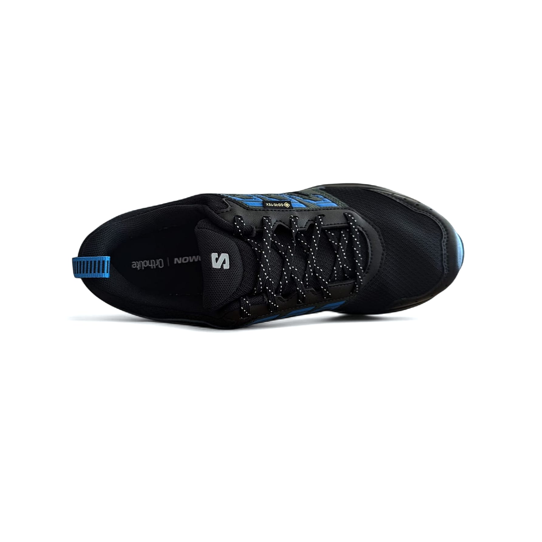 Salomon Wander Gtx Herren Wanderschuhe Black . Darkest Spruce. Ibiza Blue