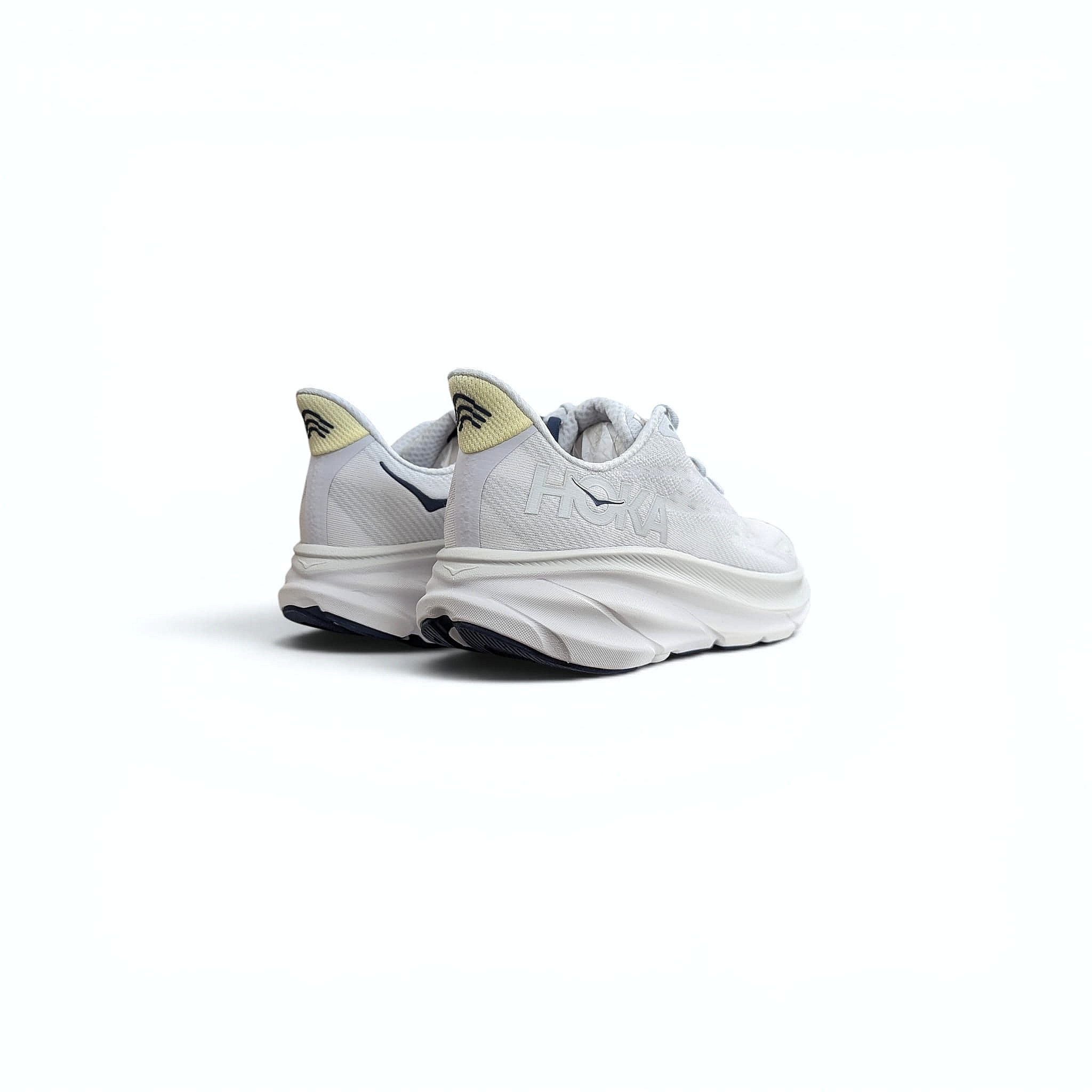 White Grey Hoka W Clifton 9 Damen Laufschuhe