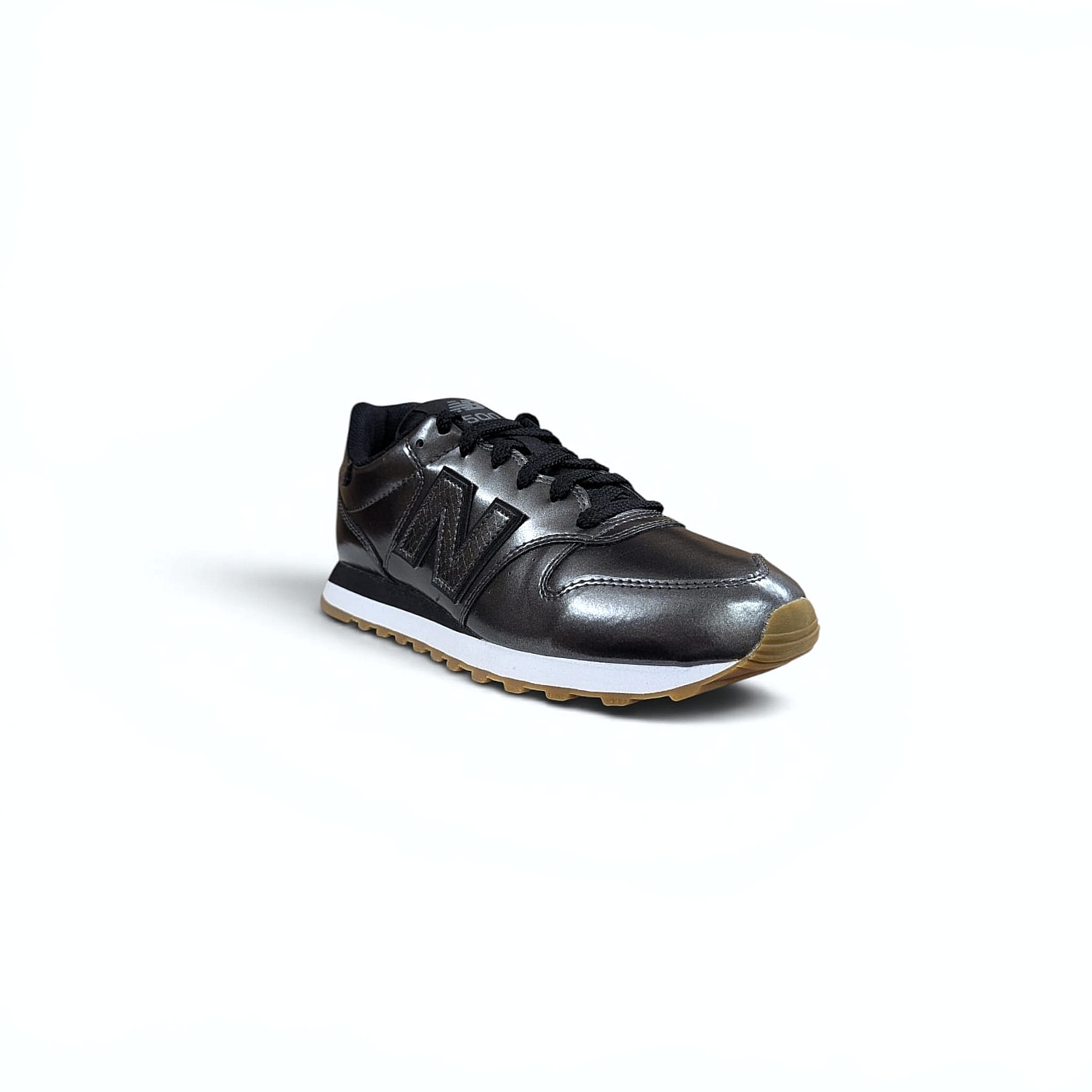 New Balance 500 GW500WR1 Damen-Sneaker – Metallic Silber-Schwarz