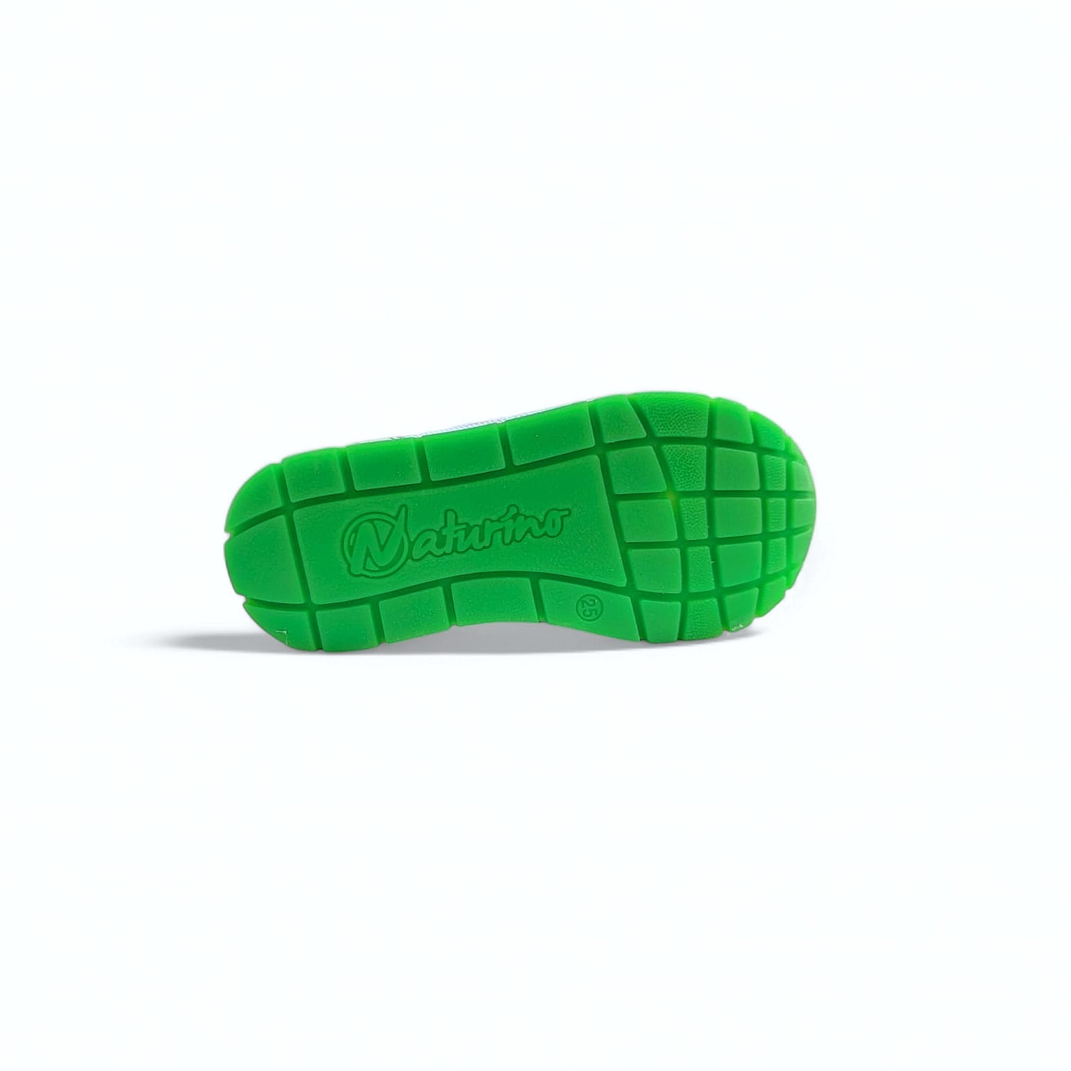 NATURINO Crunch VL Velour Kinder Sneaker | Bianco-Verde Fluo