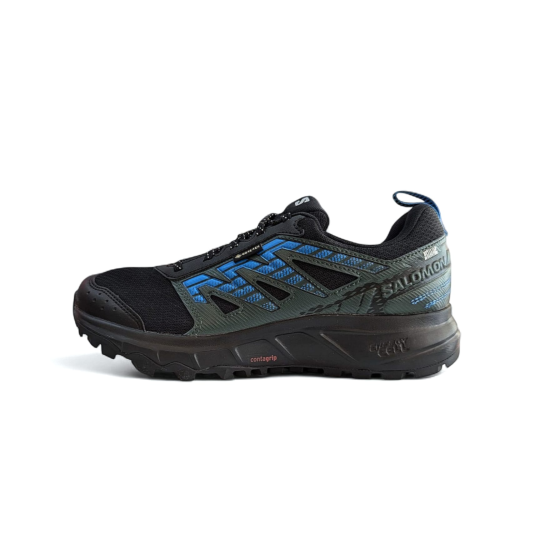 Salomon Wander Gtx Herren Wanderschuhe Black . Darkest Spruce. Ibiza Blue