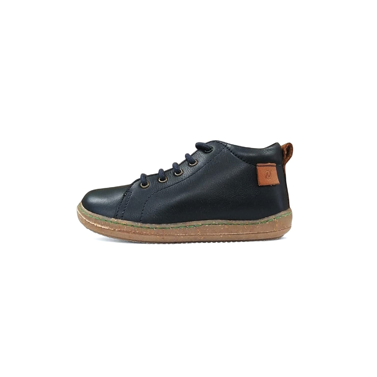 Naturino Vento Nappa Spazz Kinder Schnürsneaker | Bleu-Cognac