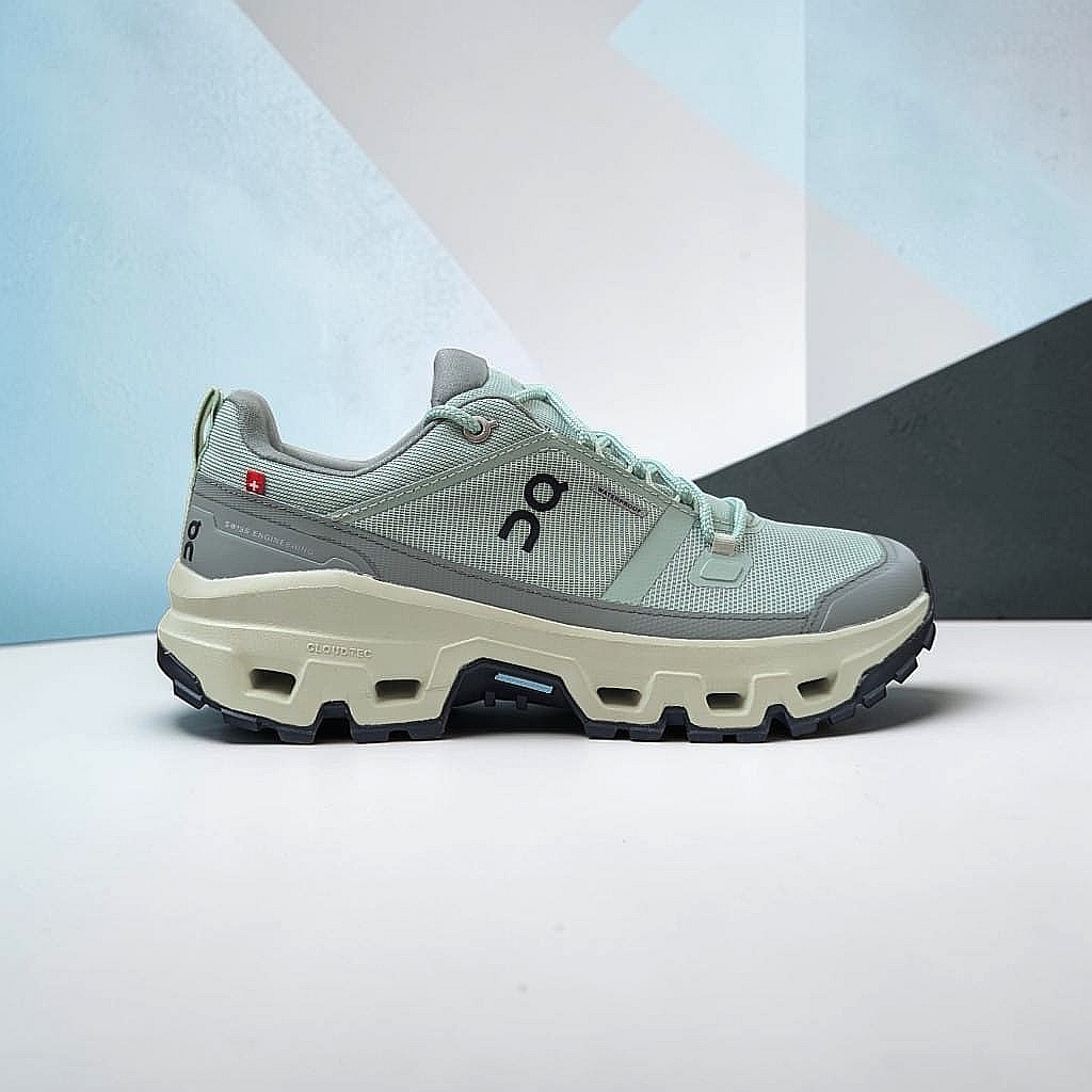 On Running Cloudrock Low WP Damen Wanderschuh – Mineral - Aloe