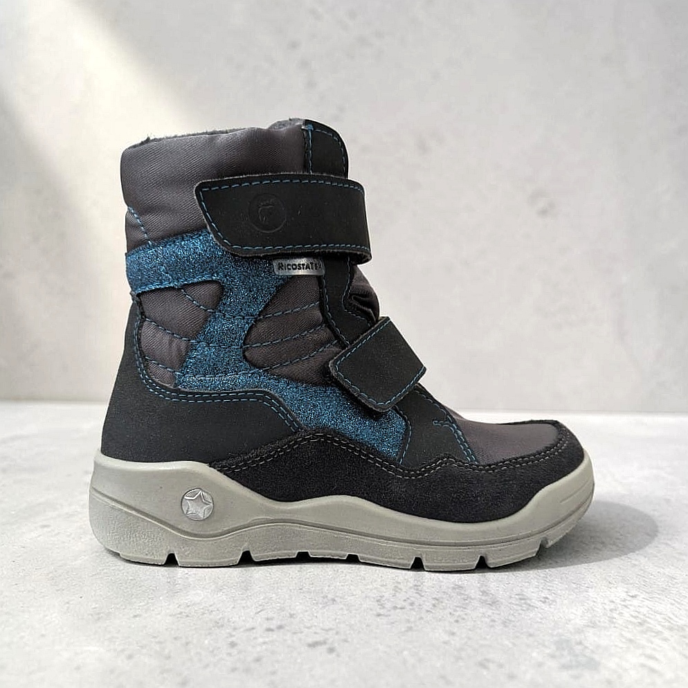 Ricosta Lona-S Kinder Winterboots mit Klettverschluss - Grau
