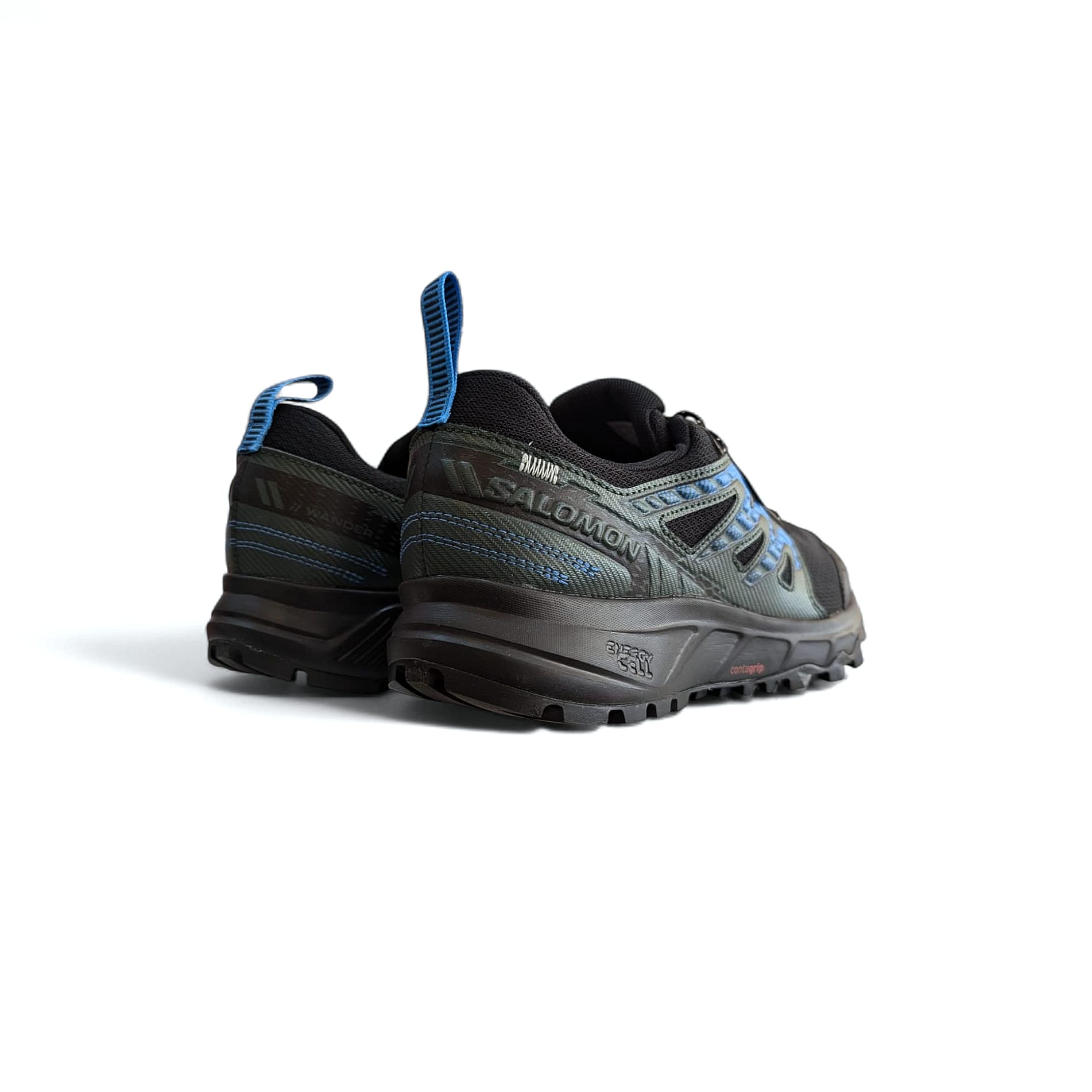 Salomon Wander Gtx Herren Wanderschuhe Black . Darkest Spruce. Ibiza Blue