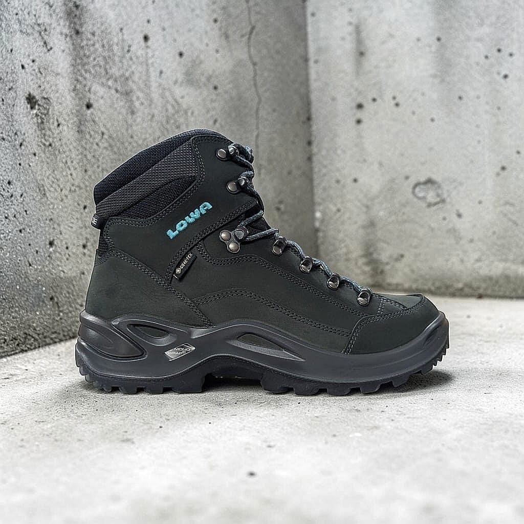 LOWA Renegade GTX Mid Ws Damen Wanderschuh Asphalt-Türkis