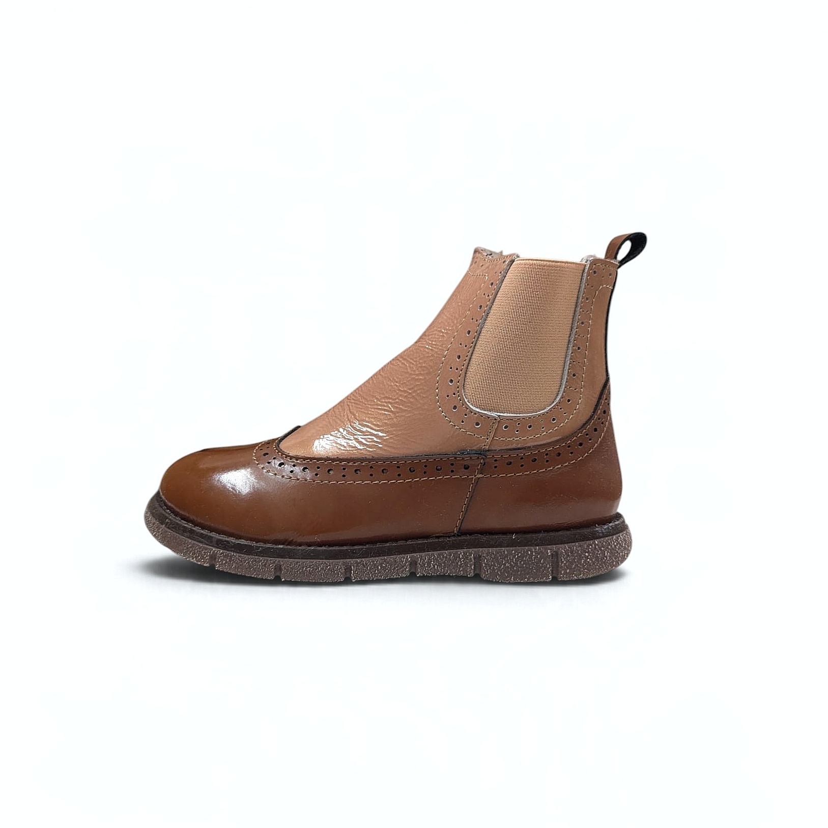 Bisgaard Mace Kinder Winterstiefel – Cognac Patent mit Lammfell