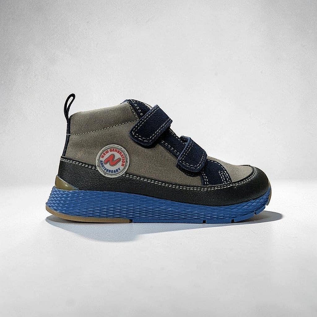 NATURINO Snorky VL Kinder Klett-Sneaker – Nero-Antracite-Navy