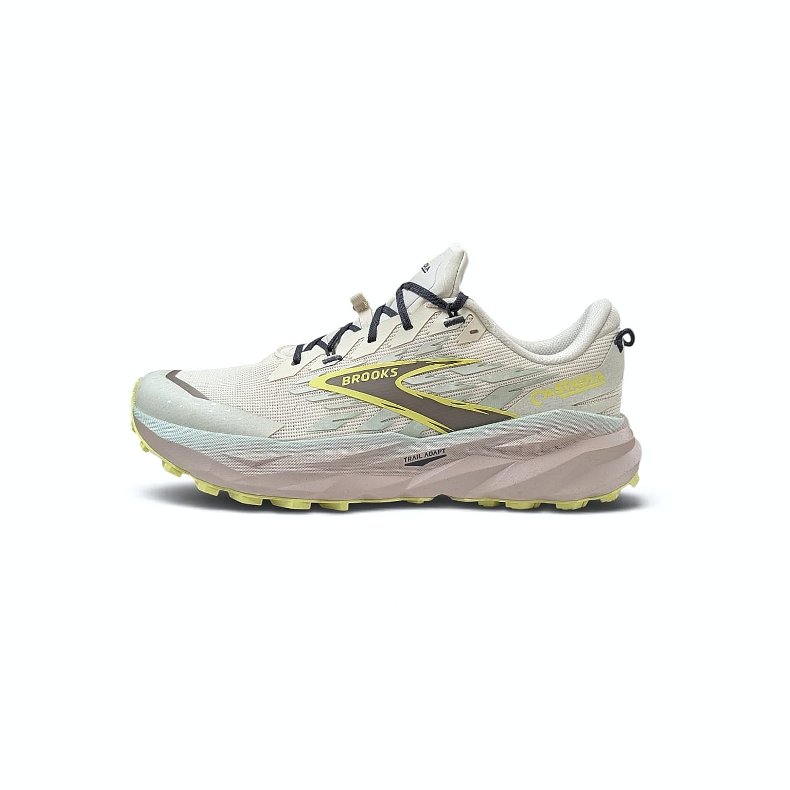 Brooks Cascadia 19 Wide-D Damen Trail-Laufschuh - Coconut -Misty Blue - Ebony