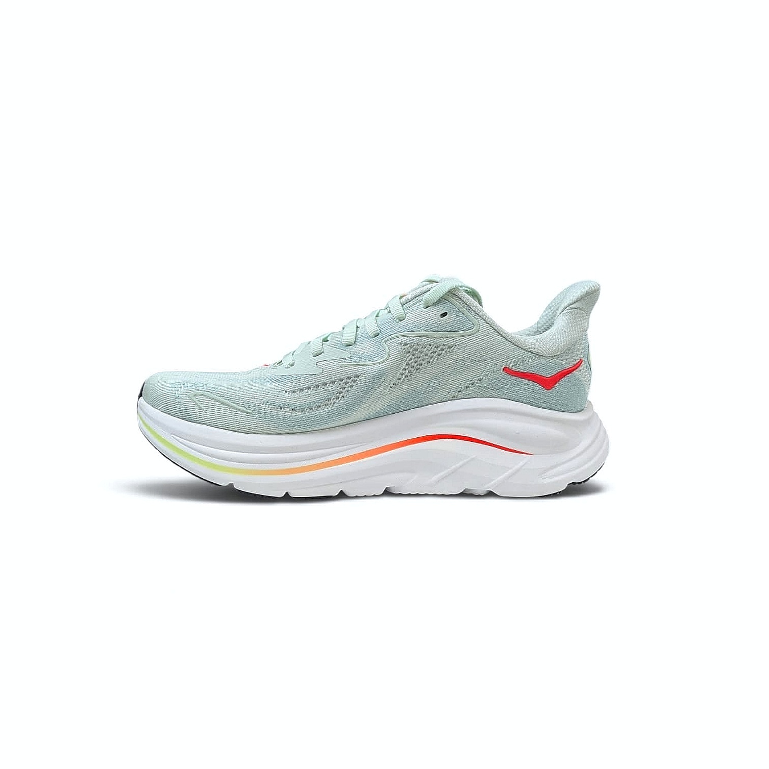 HOKA Clifton 10 Damen Laufschuhe Sea Glass - Neon Flame