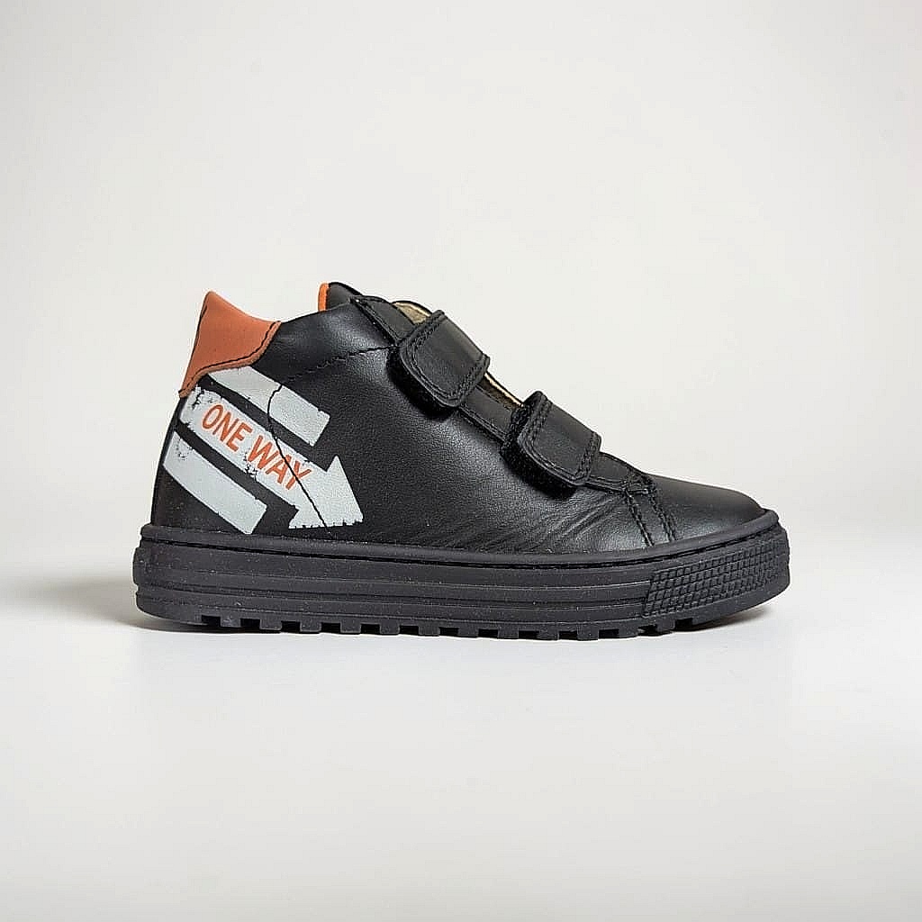 NATURINO Agoraio VL Vitello Sneaker – Nero-Arancio