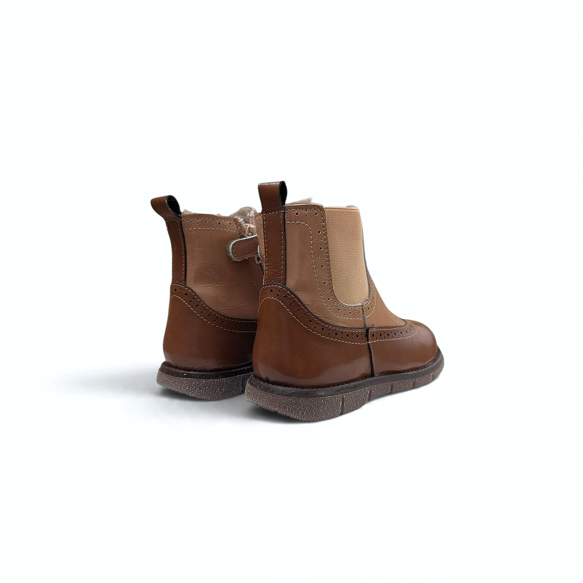 Bisgaard Mace Kinder Winterstiefel – Cognac Patent mit Lammfell