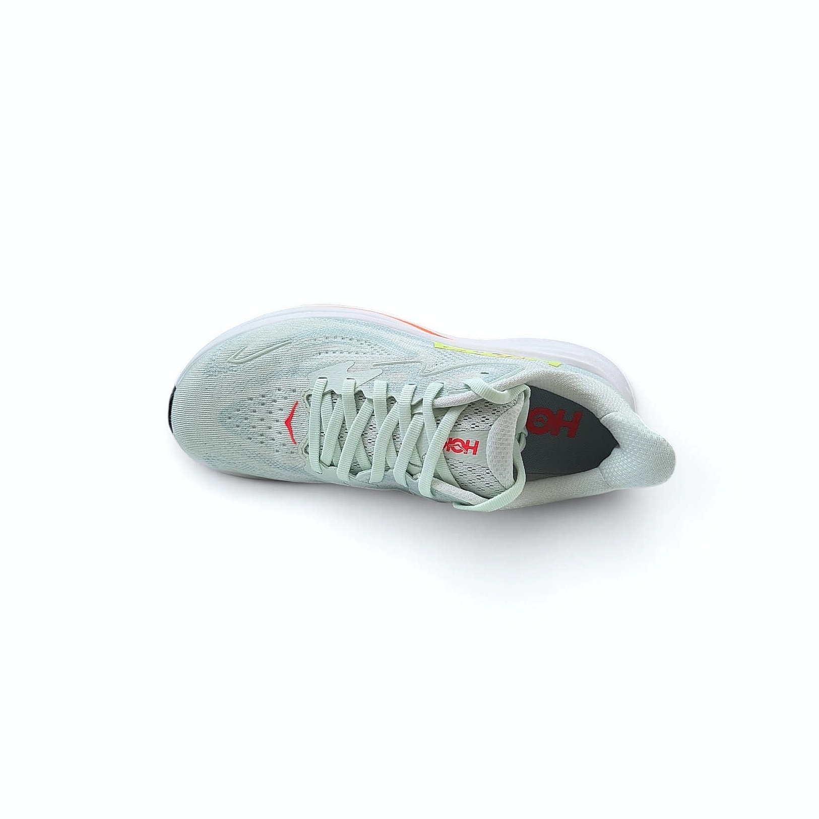 HOKA Clifton 10 Damen Laufschuhe Sea Glass - Neon Flame