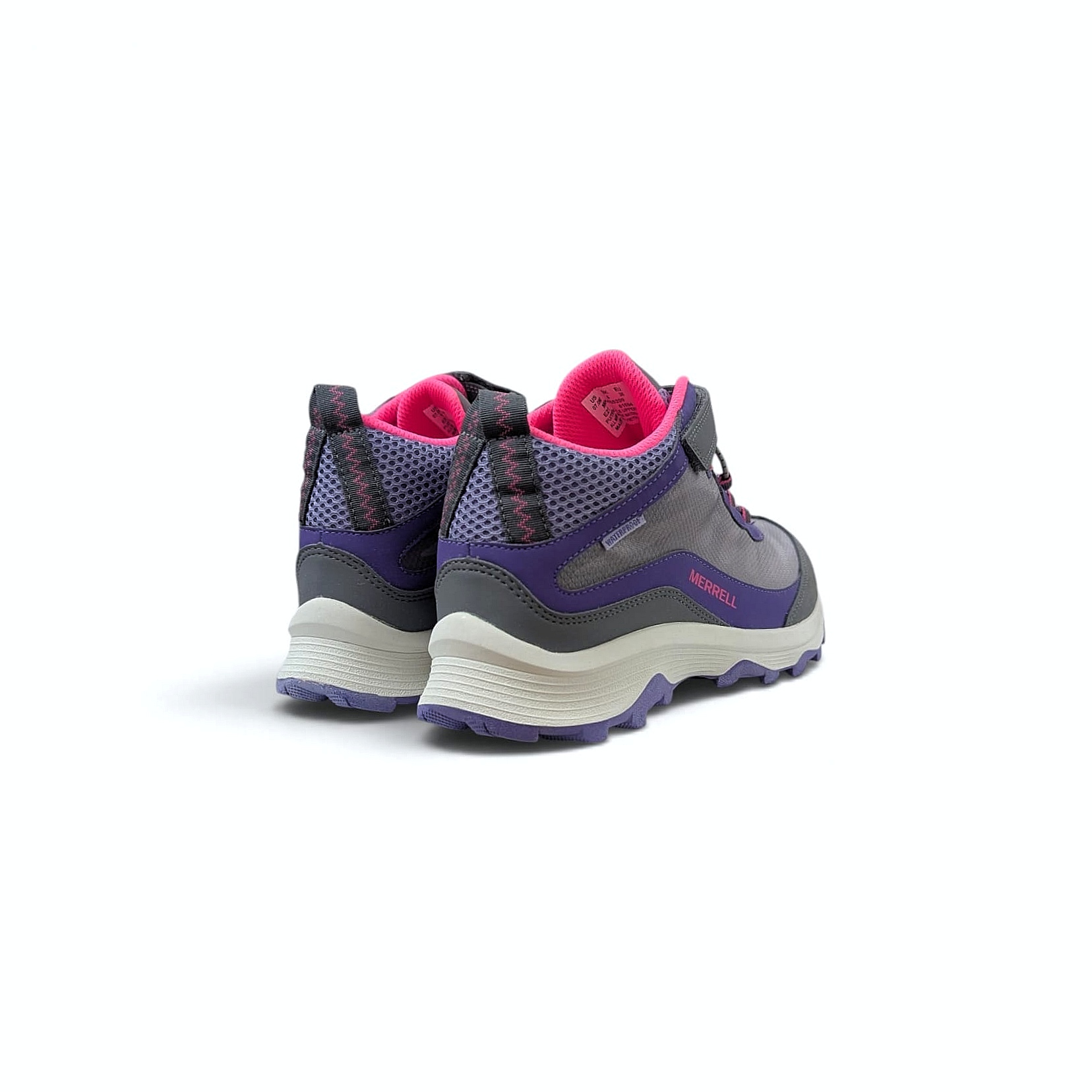 Merrell Moab Speed Mid A-C Waterproof Mädchen Wanderschuhe - Grey-Pink-Purple