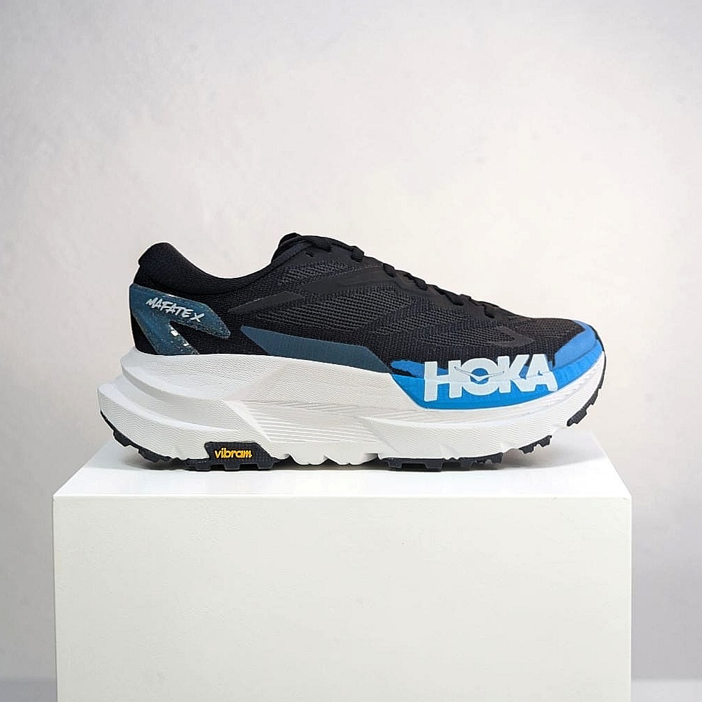 HOKA Mafate X Damen Trailrunningschuh - Black - Skyward Blue